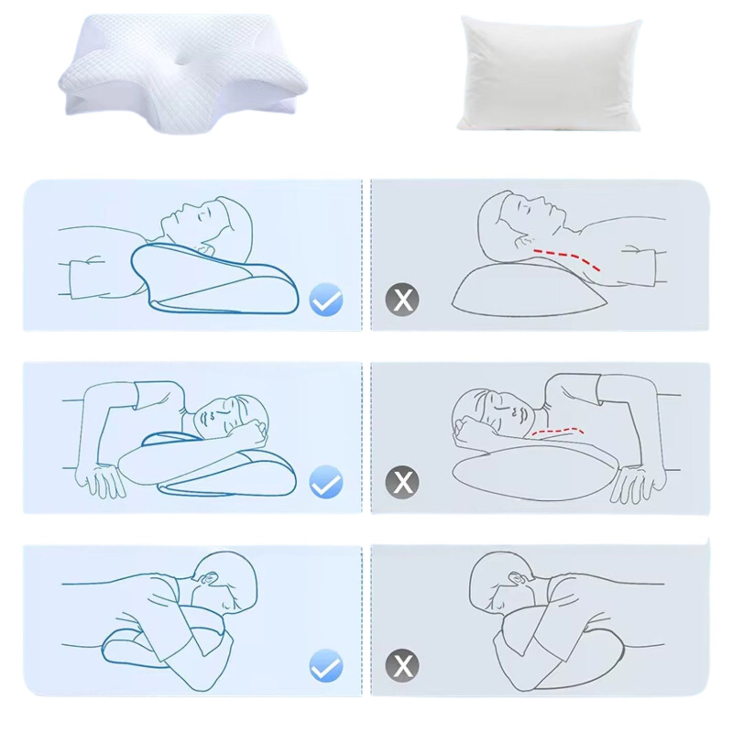 OrthoAlign 1.0 Neck Support Memory Foam Pillow