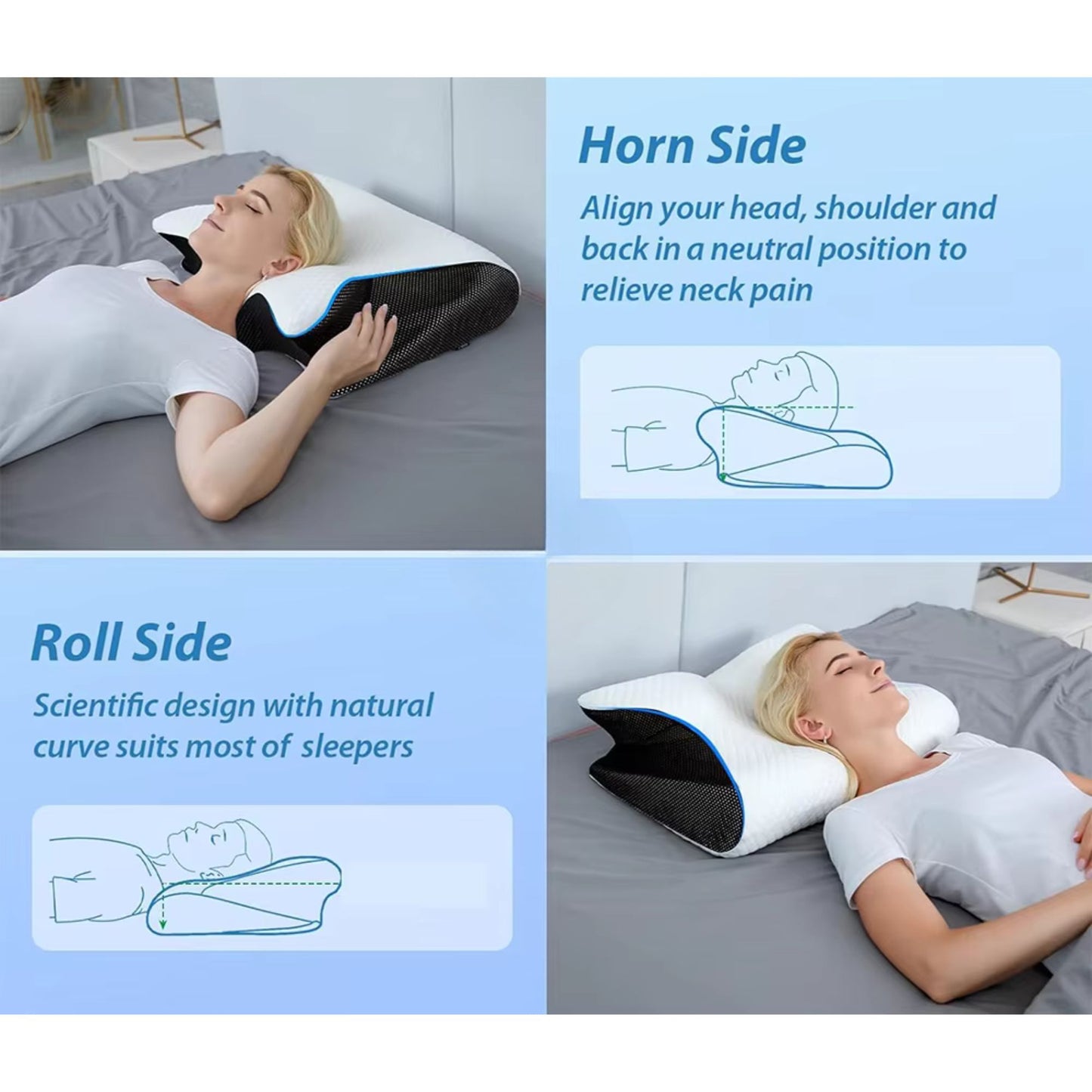 OrthoAlign 1.0 Neck Support Memory Foam Pillow